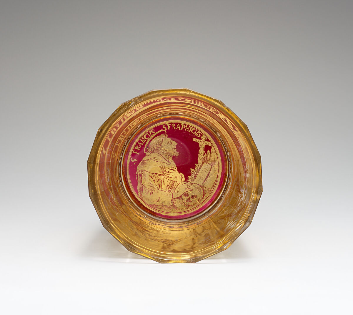 Beaker, Zwischengold glass, Bohemian