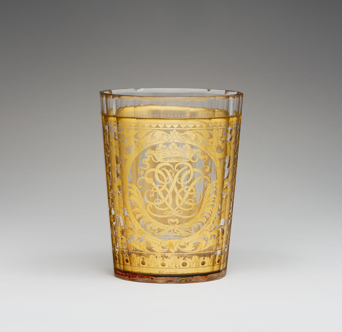 Beaker, Zwischengold glass, Bohemian