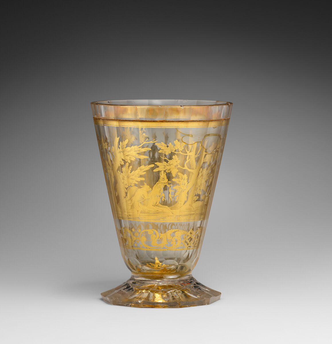Beaker, Zwischengold glass, Bohemian