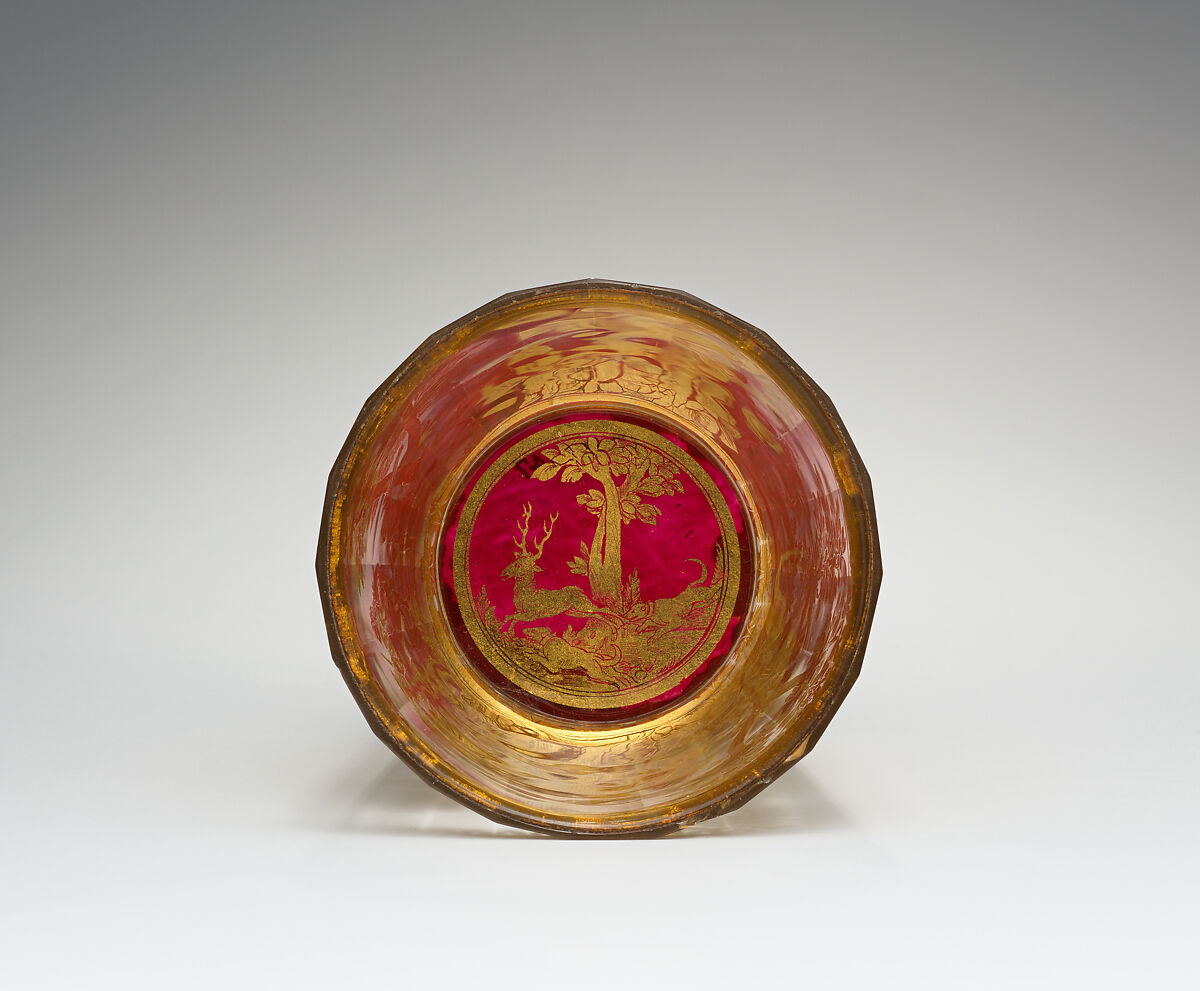 Beaker, Zwischengold glass, Bohemian