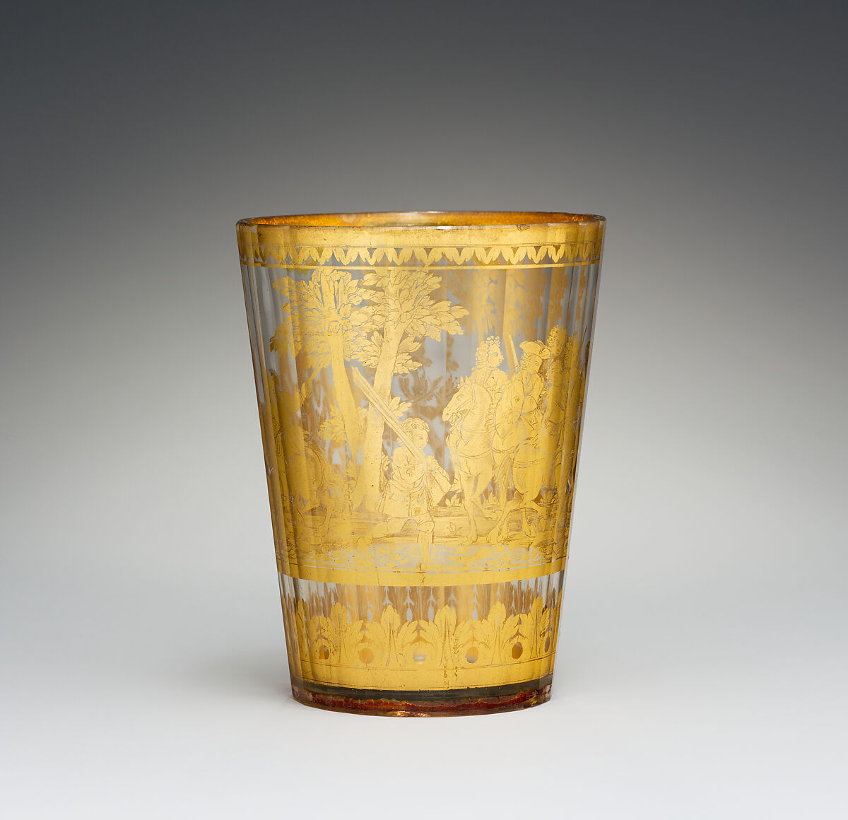 Beaker, Zwischengold glass, Bohemian