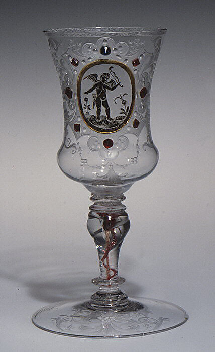 Standing cup, Zwischengold glass, Bohemian 