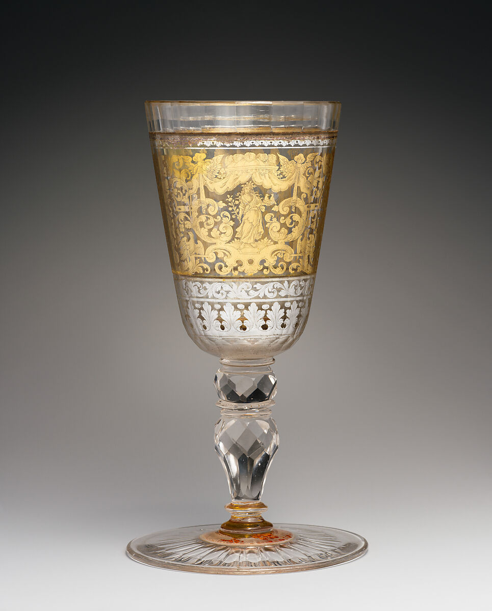Standing cup, Zwischengold glass, Bohemian