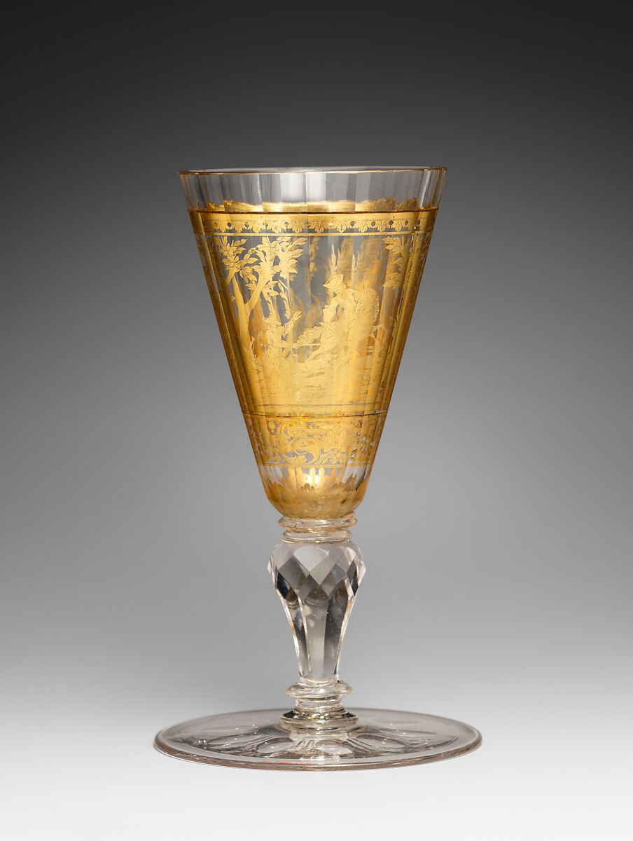 Wineglass, Zwischengold glass, Bohemian