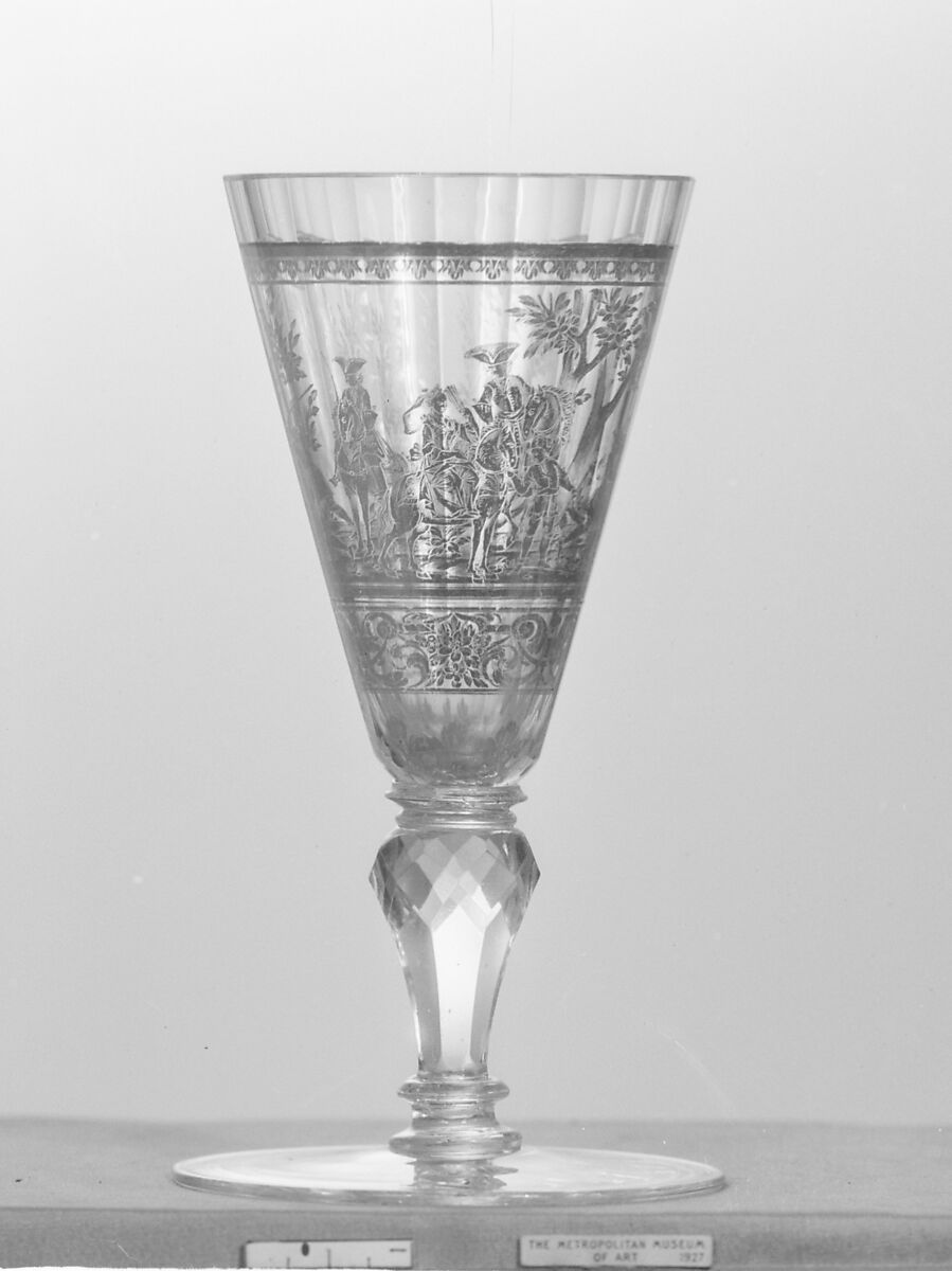 Wineglass, Zwischengold glass, Bohemian 