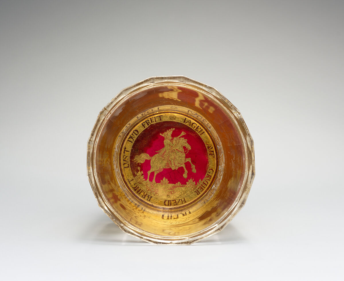 Beaker, Zwischengold glass, Bohemian