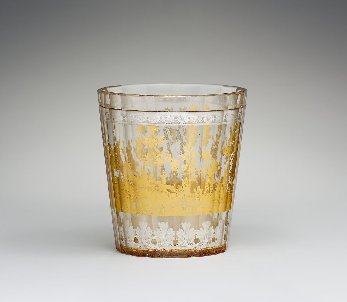 Beaker, Zwischengold glass, Bohemian