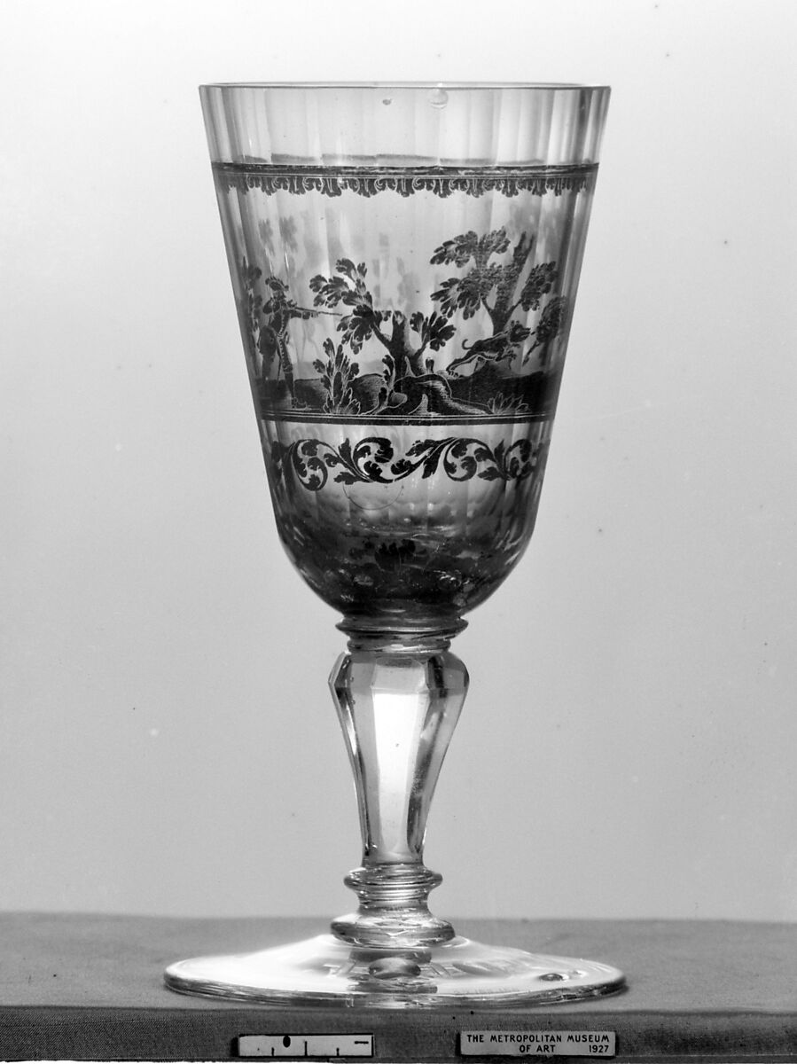 Standing cup, Zwischengold glass, Bohemian 