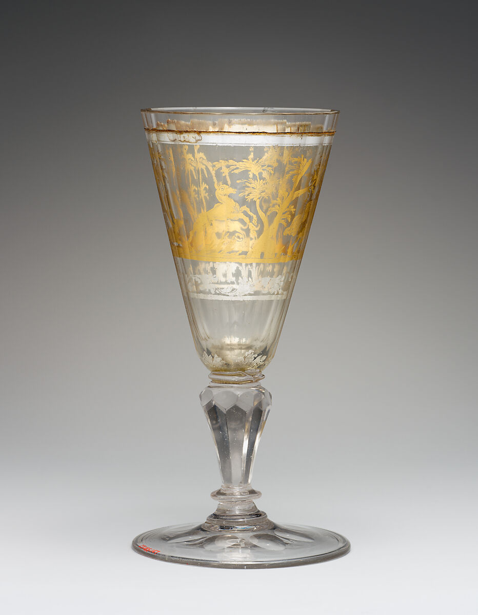 Wineglass, Zwischengold glass, Bohemian