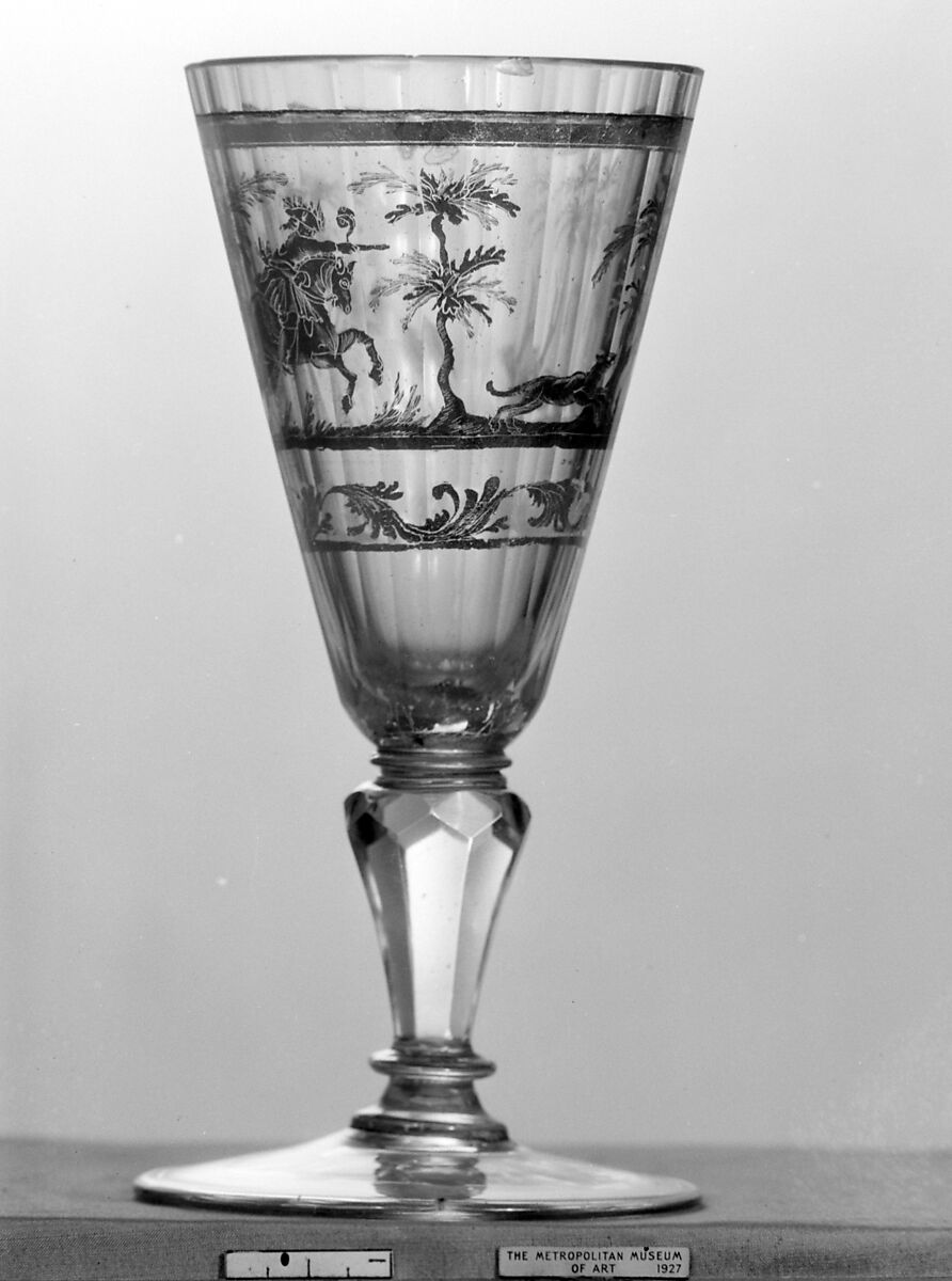 Wineglass, Zwischengold glass, Bohemian 