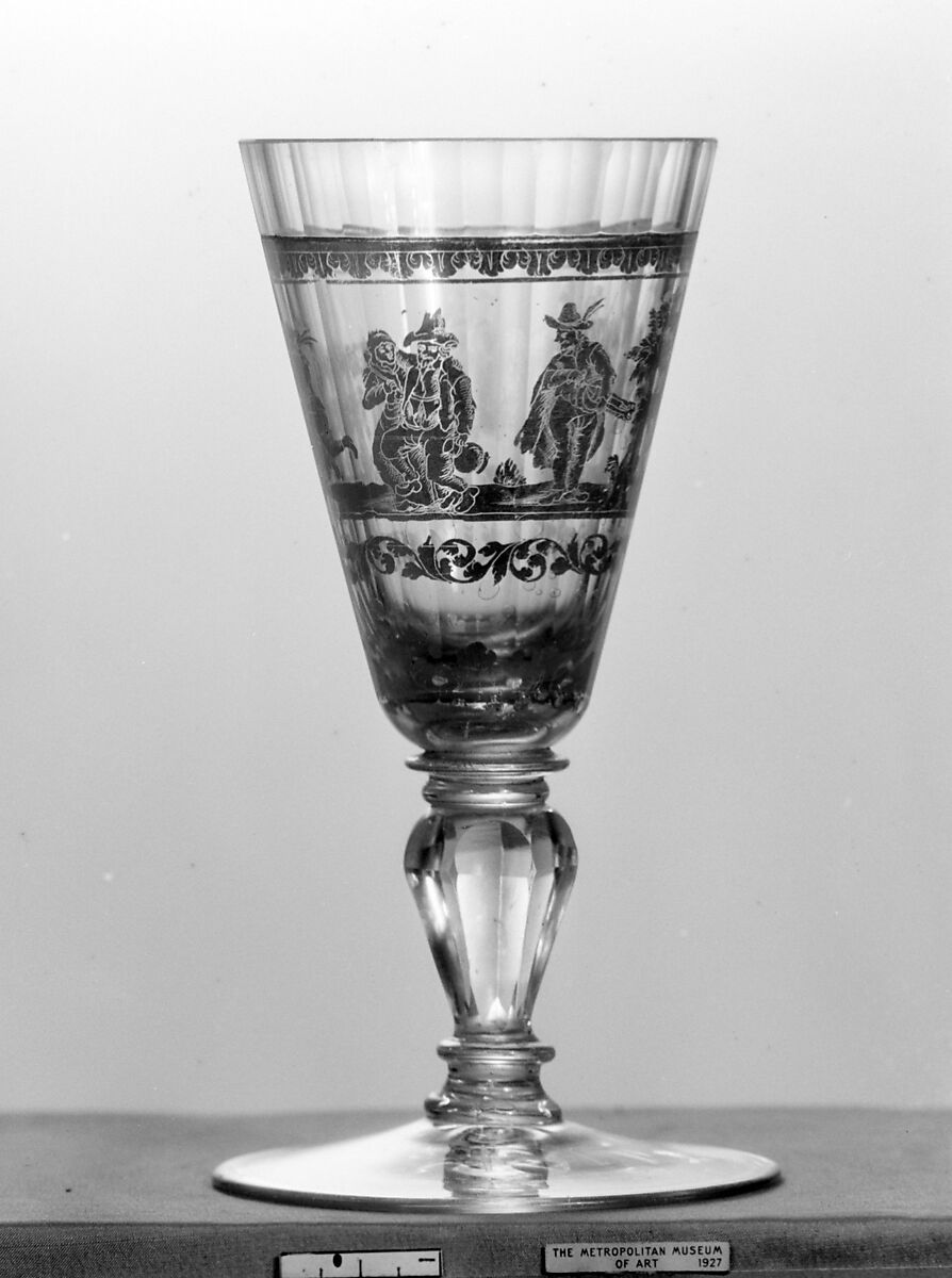 Wineglass, Zwischengold glass, Bohemian 