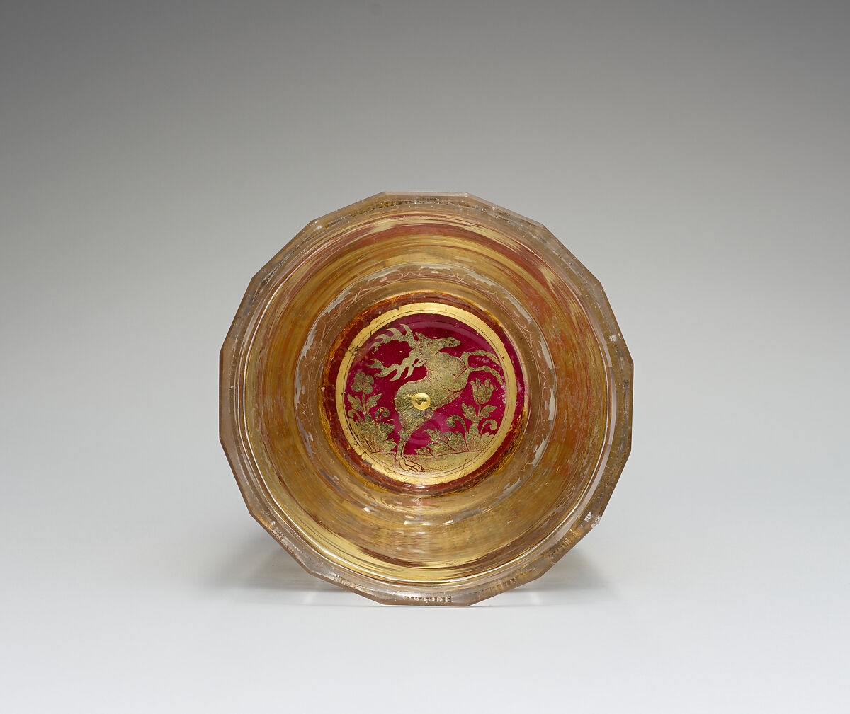 Beaker, Zwischengold glass, Bohemian