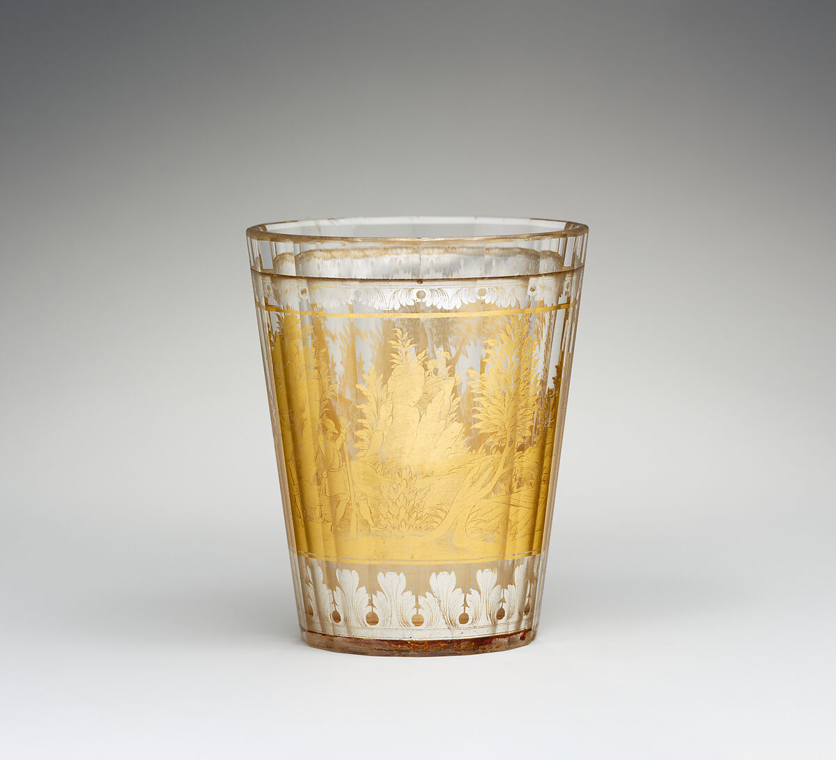 Beaker, Zwischengold glass, Bohemian