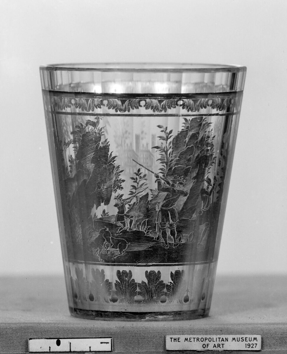 Beaker, Zwischengold glass, Bohemian 