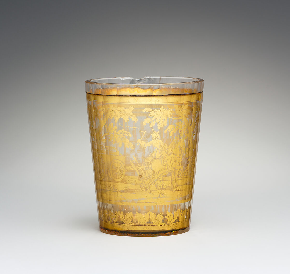 Beaker, Zwischengold glass, Bohemian