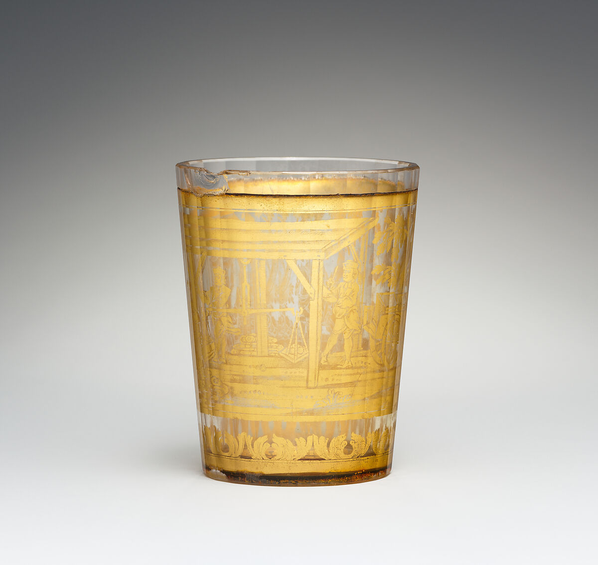 Beaker, Zwischengold glass, Bohemian
