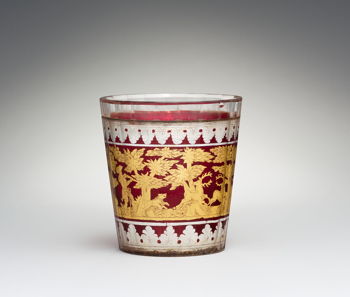 Beaker, Zwischengold glass, Bohemian