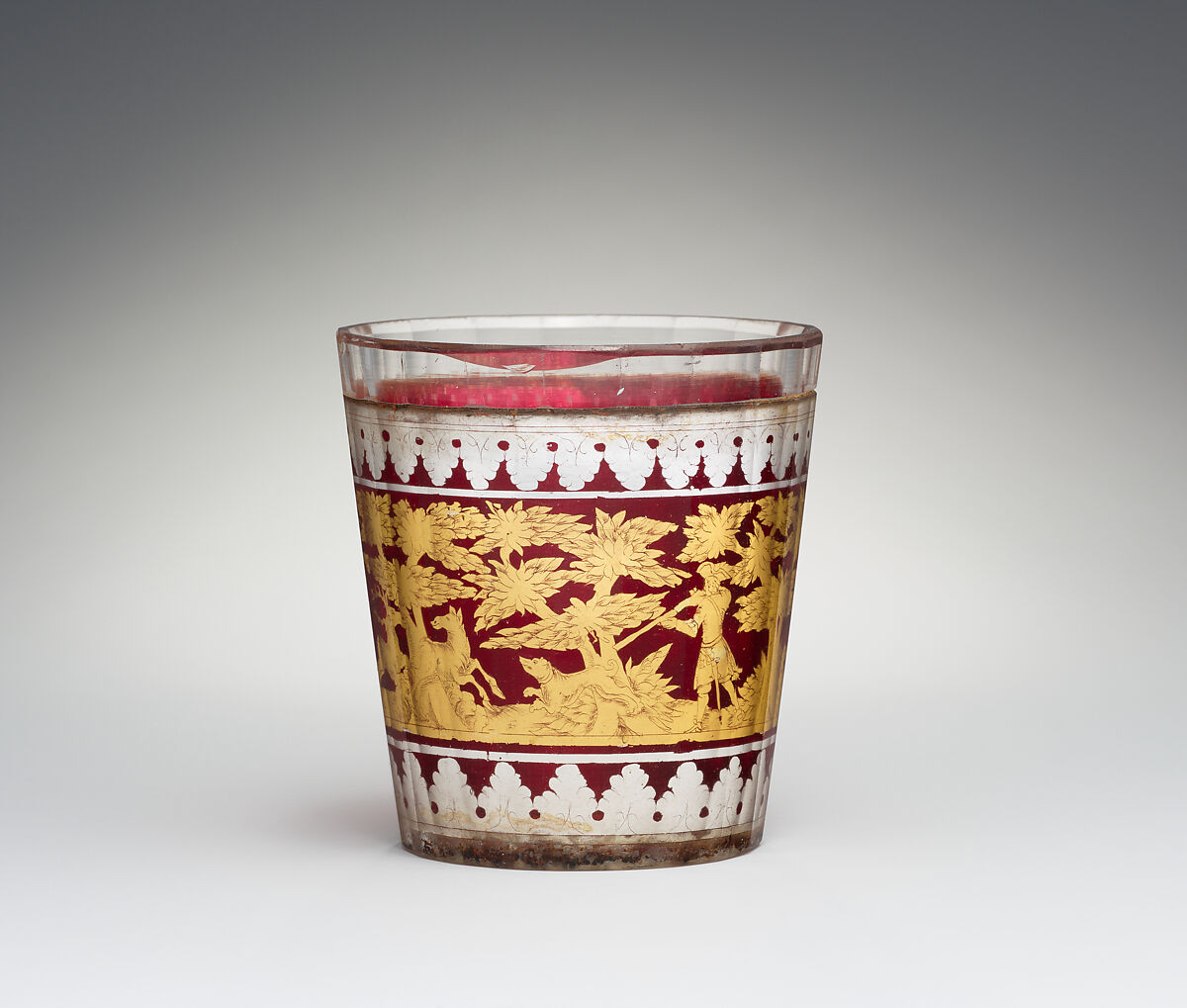 Beaker, Zwischengold glass, Bohemian