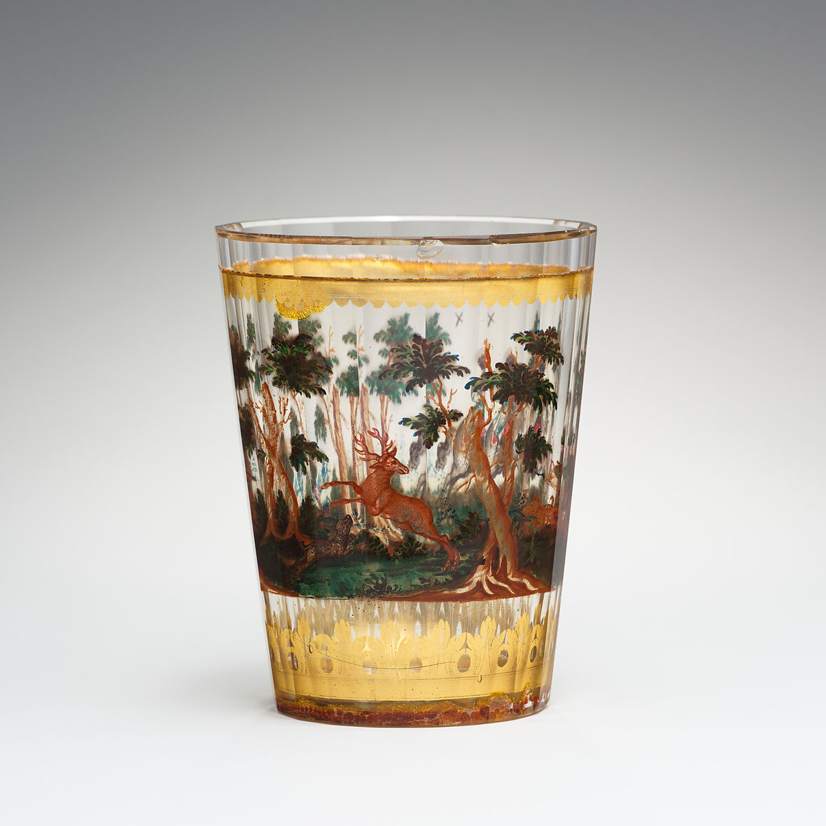 Beaker, Zwischengold glass, Bohemian
