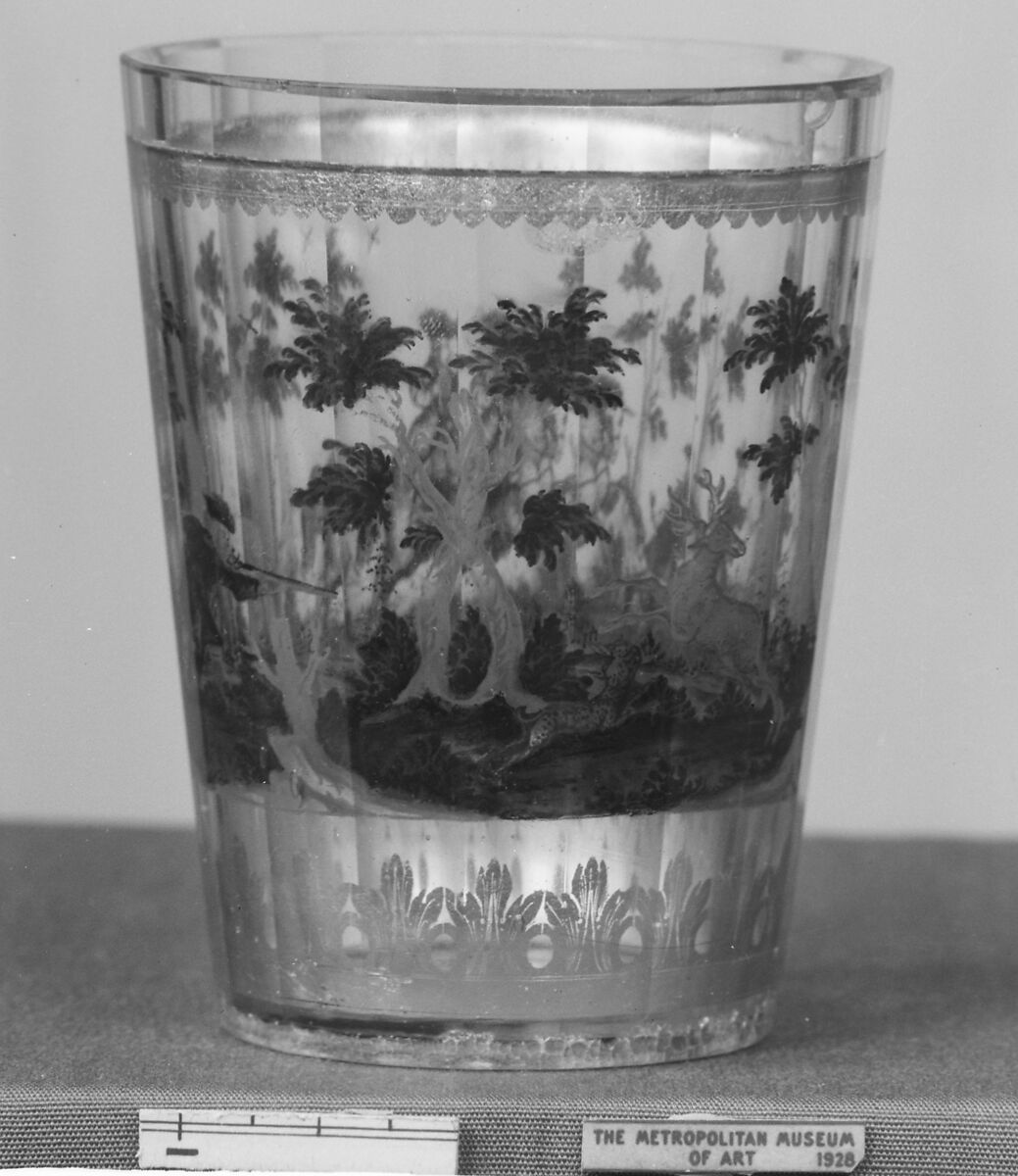 Beaker, Zwischengold glass, Bohemian 