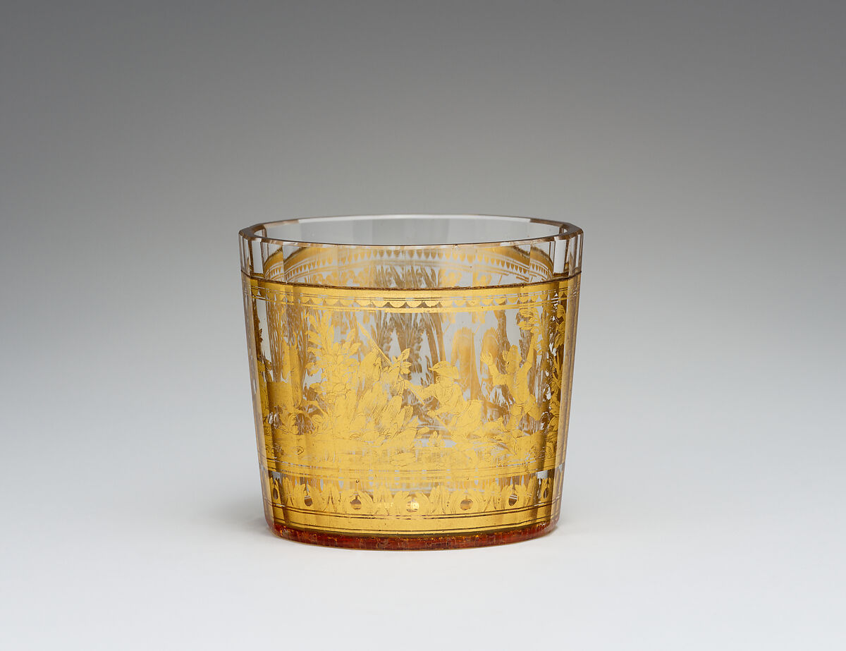 Beaker, Zwischengold glass, Bohemian