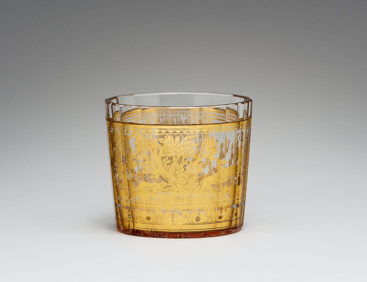 Beaker, Zwischengold glass, Bohemian