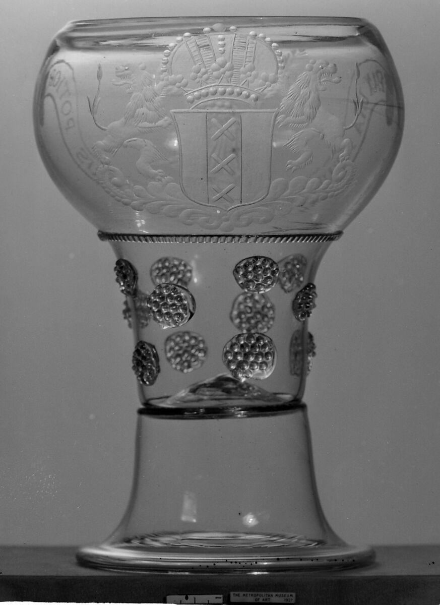 Goblet (Roemer), Glass, Dutch 