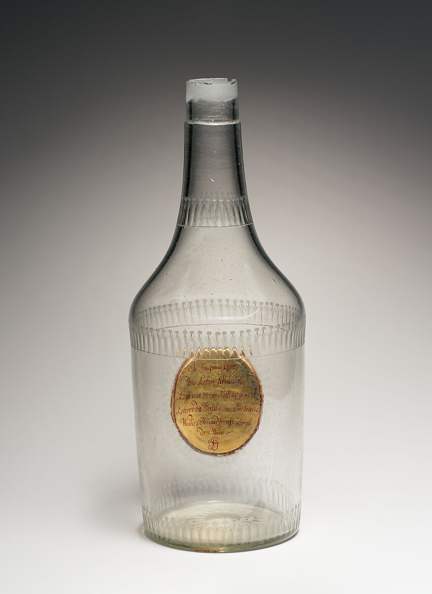 Bottle, Johann Joseph Mildner (Austrian, 1764–1808), Glass, Austrian, Gutenbrunn