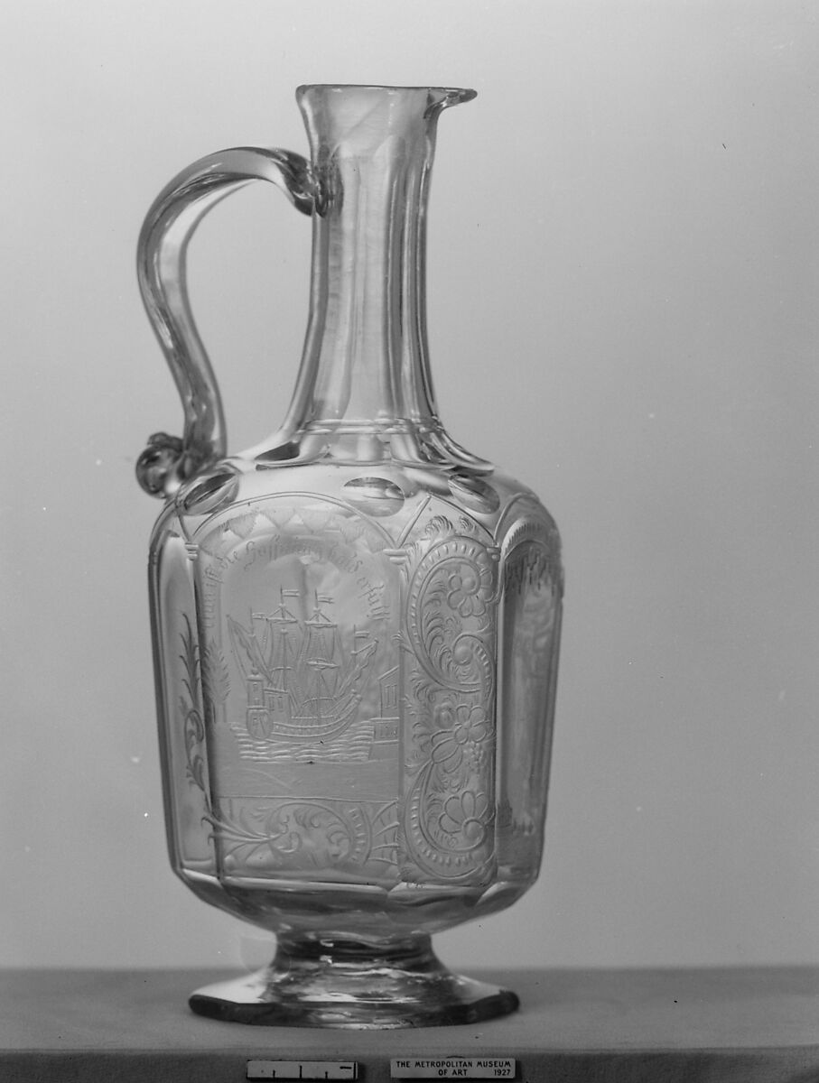 Ewer, Glass, German, Silesia 