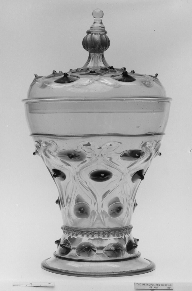 Beaker with cover, Glass, Italian, Venice (Murano) and German 