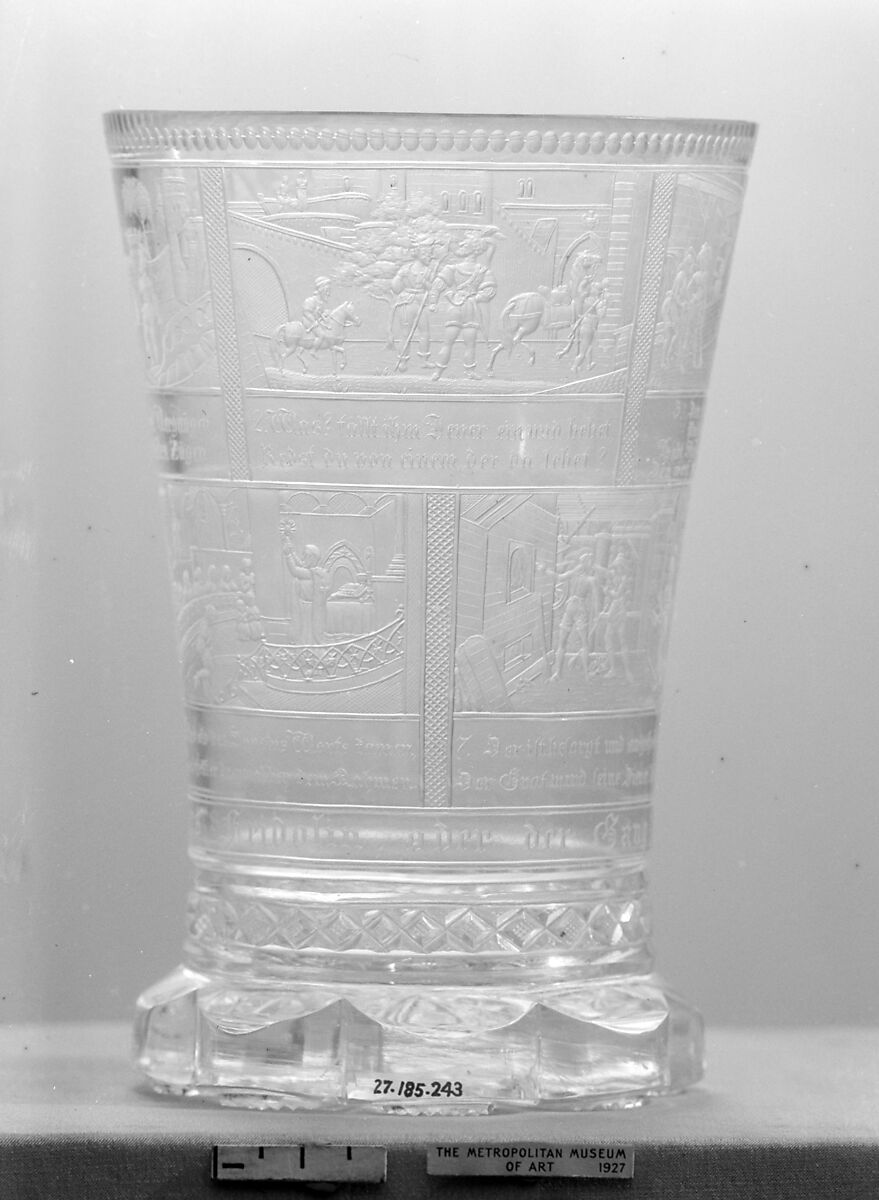 Beaker, Attributed to Anton Simm (1799–1873), Glass, Bohemian 