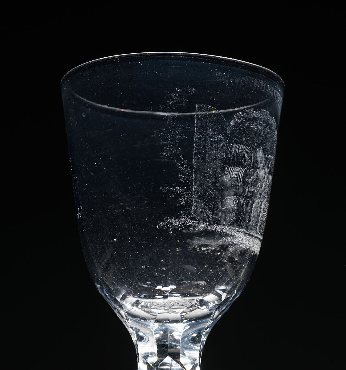 Wineglass, Engraved by David Wolff (Dutch, 's Hertogenbosch 1732–1798 The Hague), Glass, Dutch, The Hague