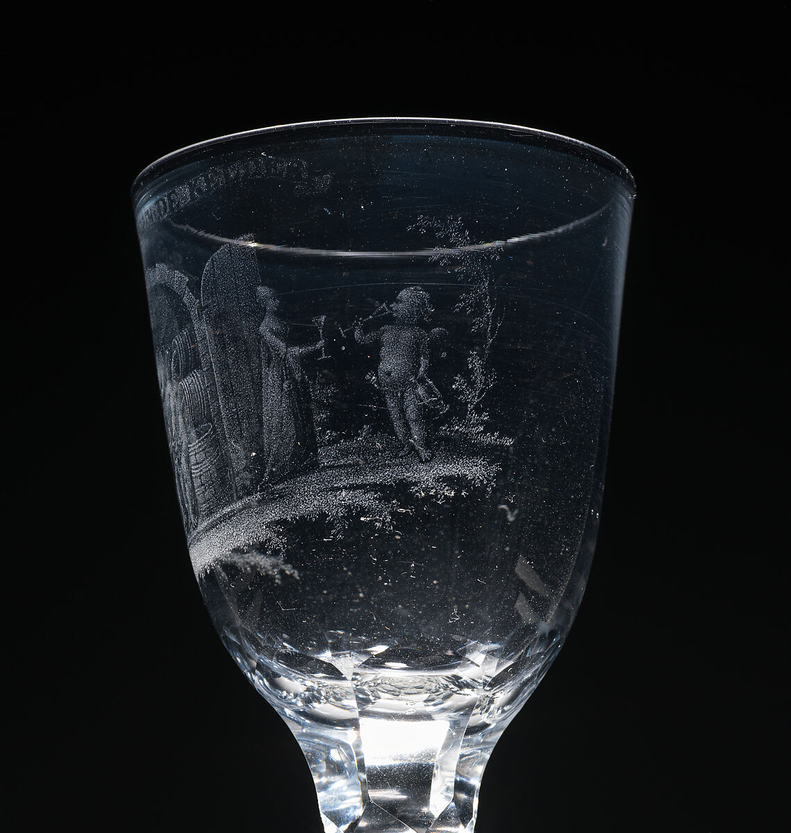 Wineglass, Engraved by David Wolff (Dutch, 's Hertogenbosch 1732–1798 The Hague), Glass, Dutch, The Hague