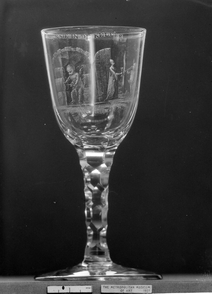 Wineglass, Engraved by David Wolff (Dutch, &#39;s Hertogenbosch 1732–1798 The Hague), Glass, Dutch, The Hague 