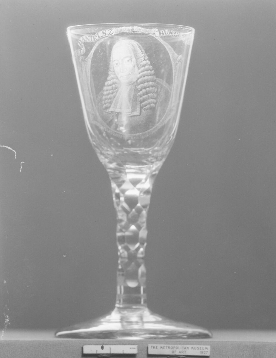 Wineglass, Engraved by David Wolff (Dutch, &#39;s Hertogenbosch 1732–1798 The Hague), Glass, Dutch, The Hague 