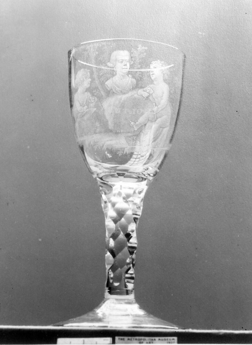 Wineglass, Engraved by David Wolff (Dutch, &#39;s Hertogenbosch 1732–1798 The Hague), Glass, Dutch, The Hague 