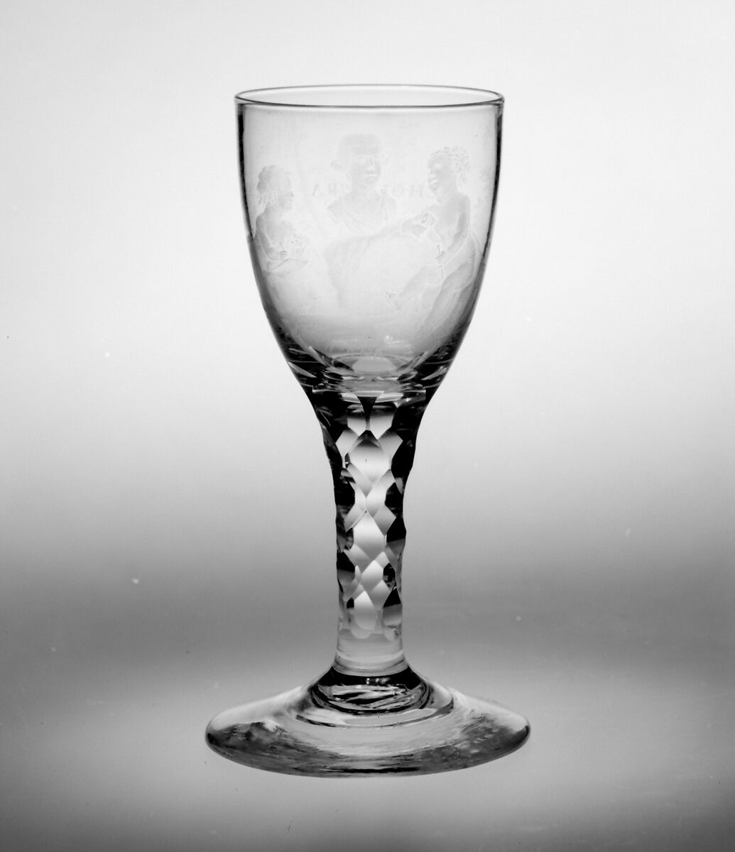 Wineglass, Engraved by David Wolff (Dutch, 's Hertogenbosch 1732–1798 The Hague), Glass, Dutch, The Hague