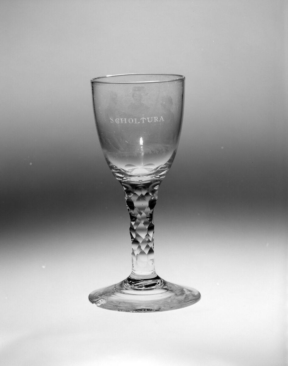 Wineglass, Engraved by David Wolff (Dutch, 's Hertogenbosch 1732–1798 The Hague), Glass, Dutch, The Hague