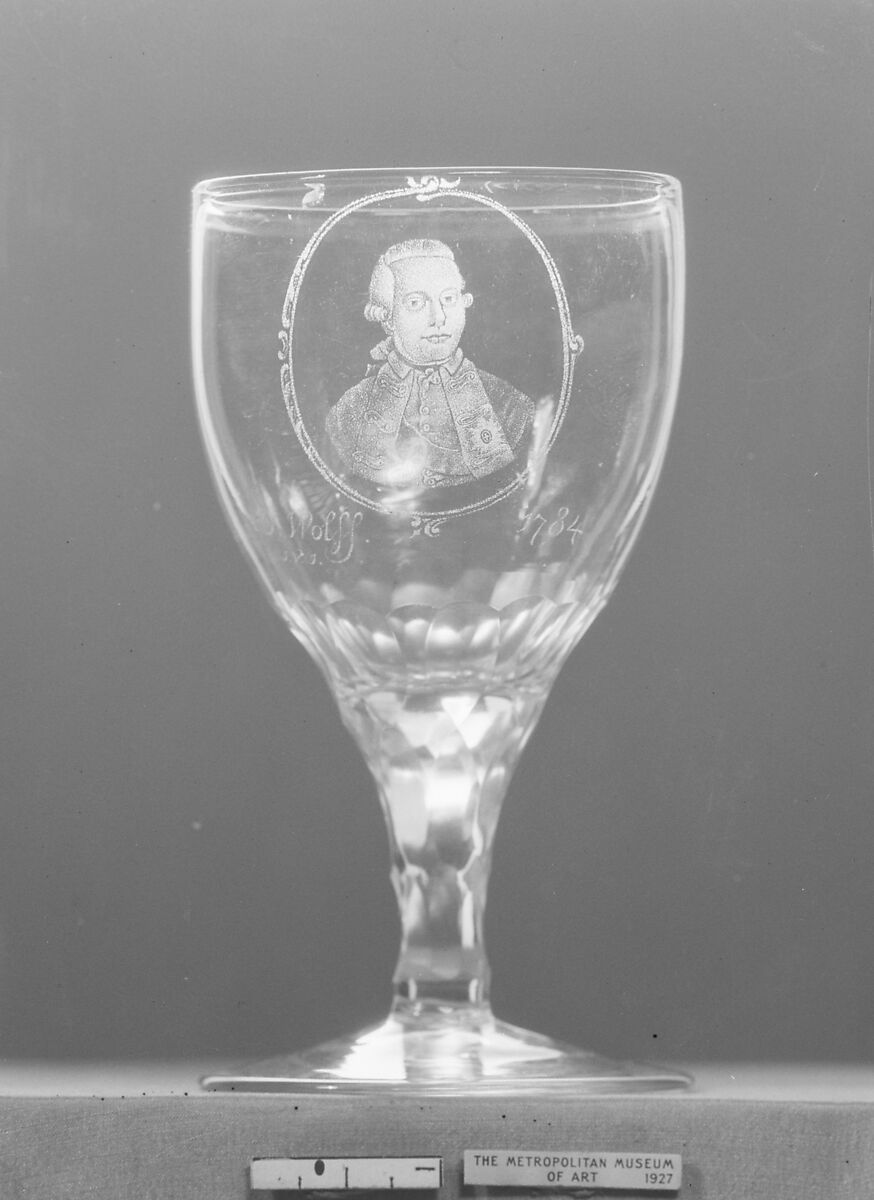 Wineglass with William V of Orange, Engraved by David Wolff (Dutch, &#39;s Hertogenbosch 1732–1798 The Hague), Glass, Dutch, The Hague 