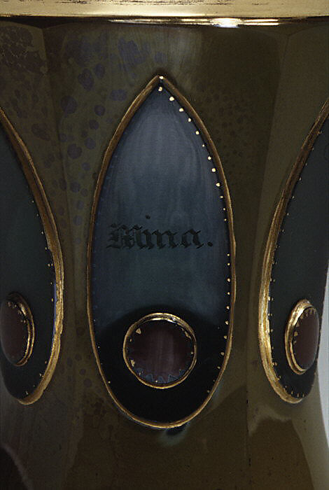 Beaker, Probably by Friedrich Egermann (Czech, 1777–1864), Glass, with green and red overlay, cut, polished, engraved, and gilt, Bohemian, Haida (Nový Bor)