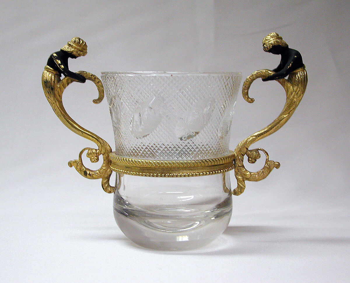 Cup with handles, Glass, Bohemian 