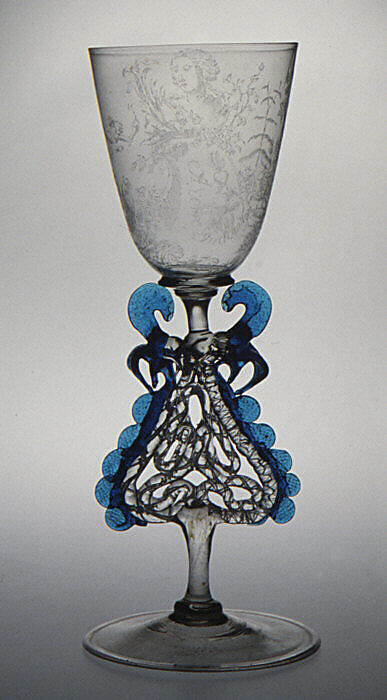 Standing cup (Flügelglas), Glass, German 