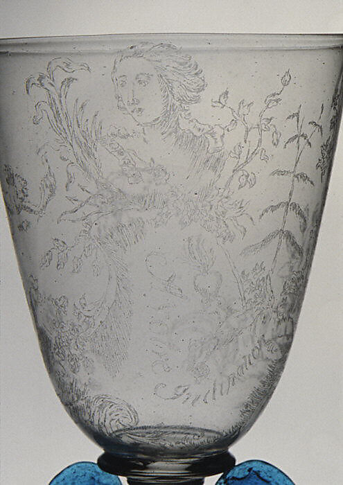 Standing cup (Flügelglas), Glass, German