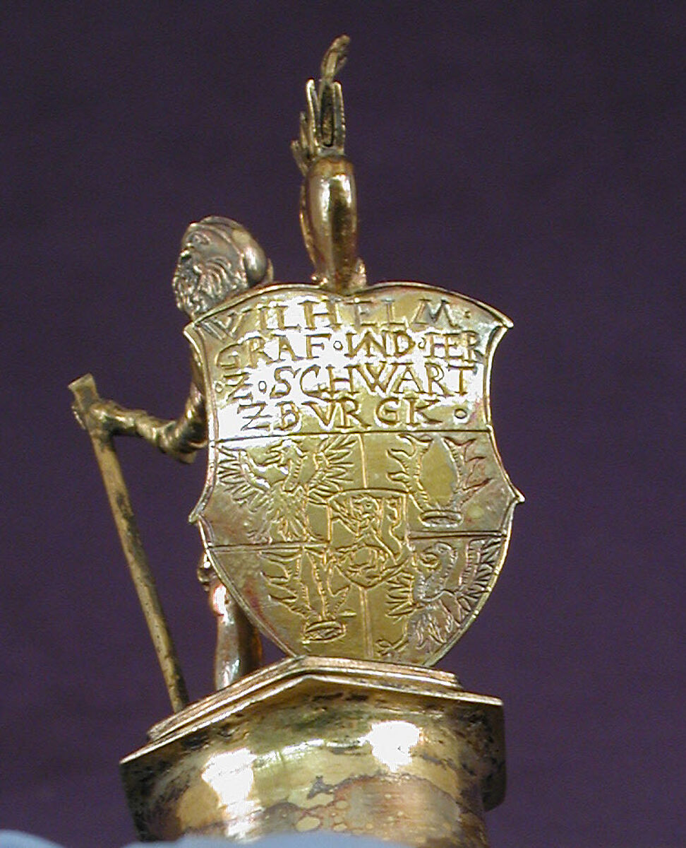 Beaker with cover, Glass, silver gilt, German, Thuringia