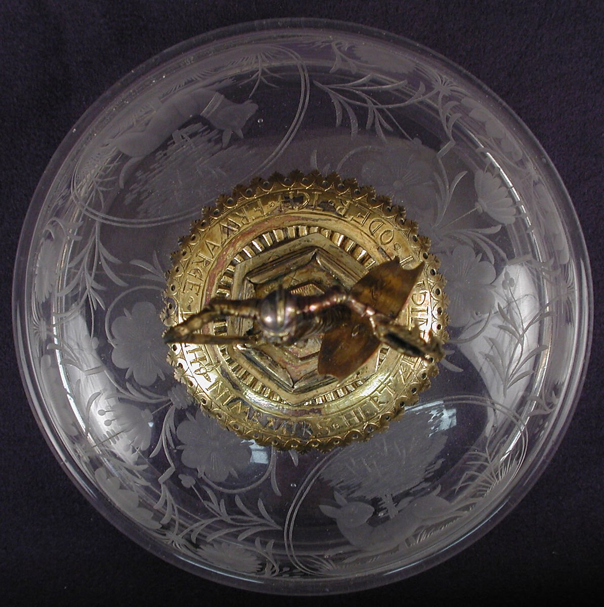 Beaker with cover, Glass, silver gilt, German, Thuringia