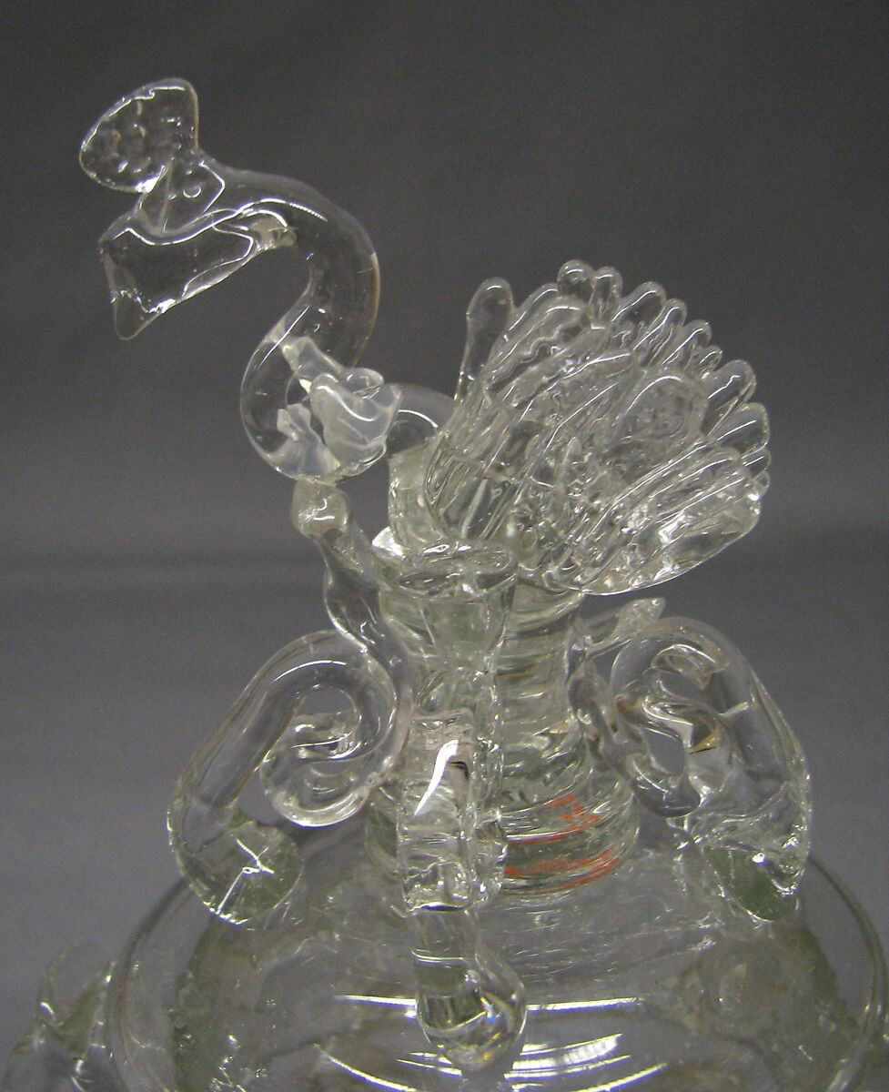 Bowl with cover, Glass, German