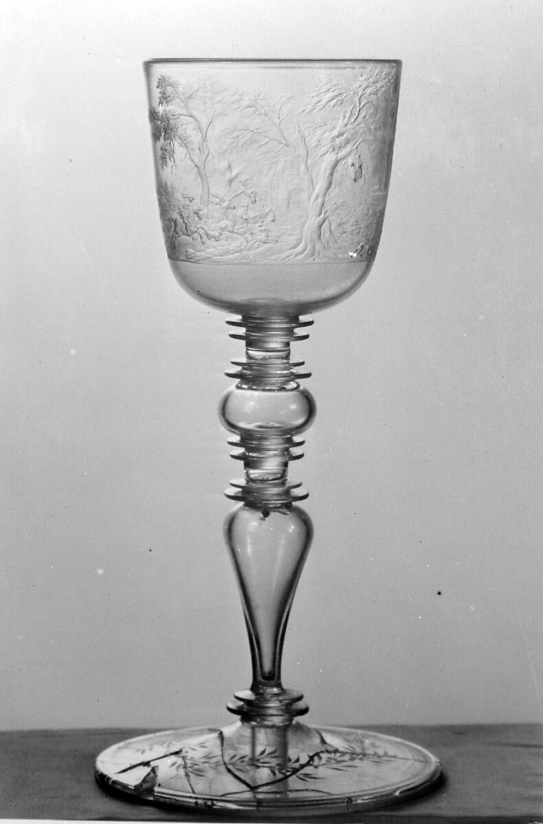 Standing cup, Engraved by Georg Friedrich Killinger (German, active 1694, died 1726), Glass, German, Nuremberg 