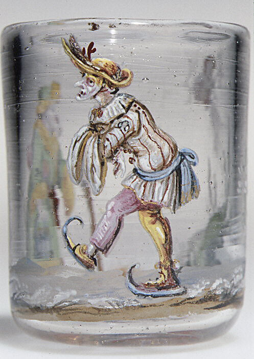 Schnapps glass (one of twelve), Glass, enamel, German, Nuremberg 