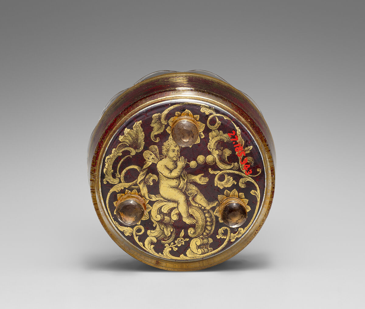 Saltcellar, Johann Joseph Mildner (Austrian, 1764–1808), Glass, Austrian, Gutenbrunn