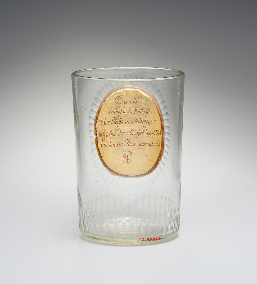 Beaker, Johann Joseph Mildner (Austrian, 1764–1808), Glass, Austrian, Gutenbrunn
